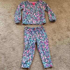 Lilly Pulitzer Girls Shirt & Pants Set Size Small (4T-5T)